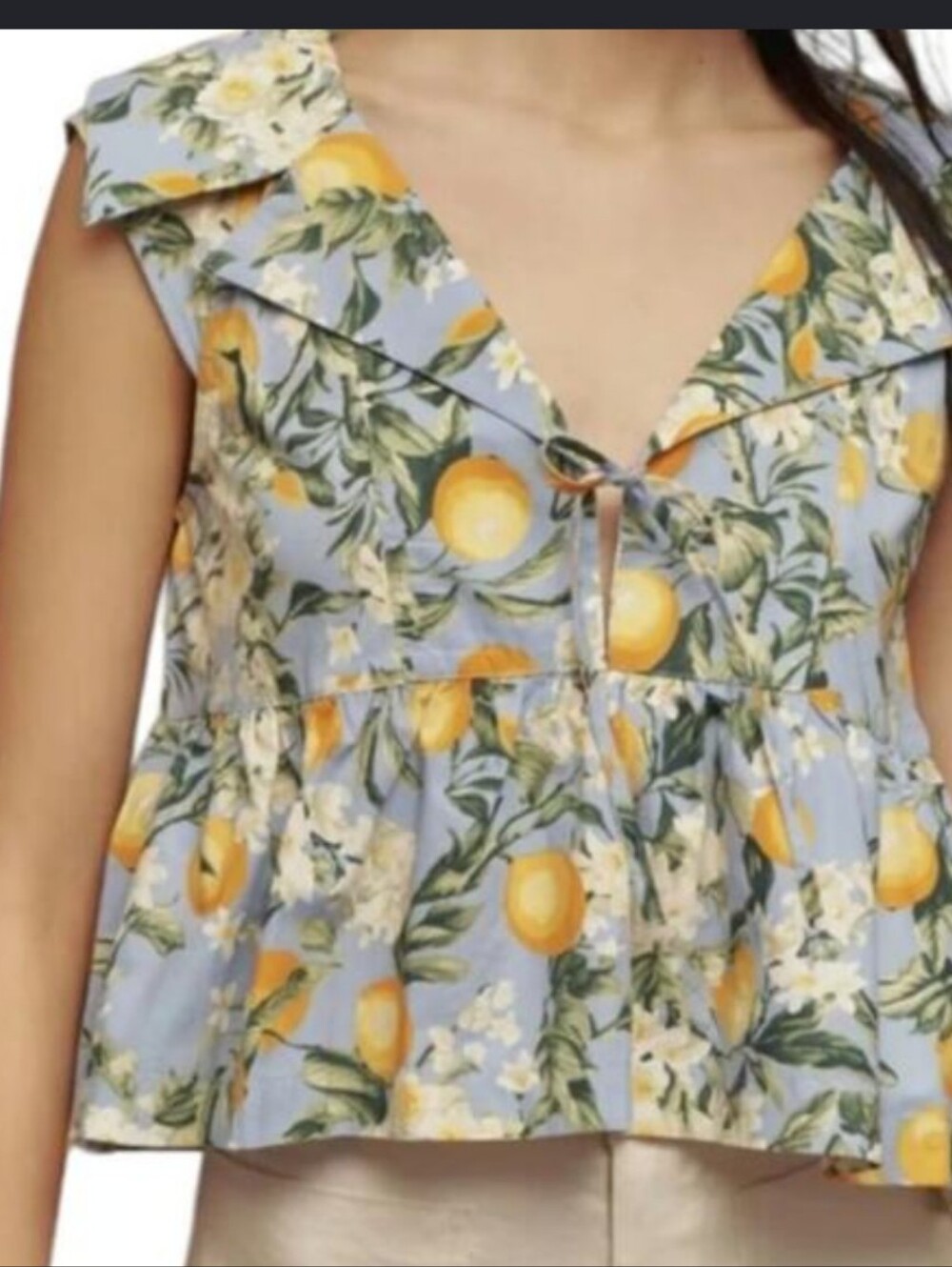 Maeve Lemon Babydoll Blouse NWT